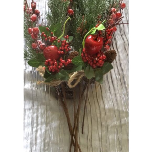 Red Berry and Bells Decorations Vase Filling - Picture 4 of 5